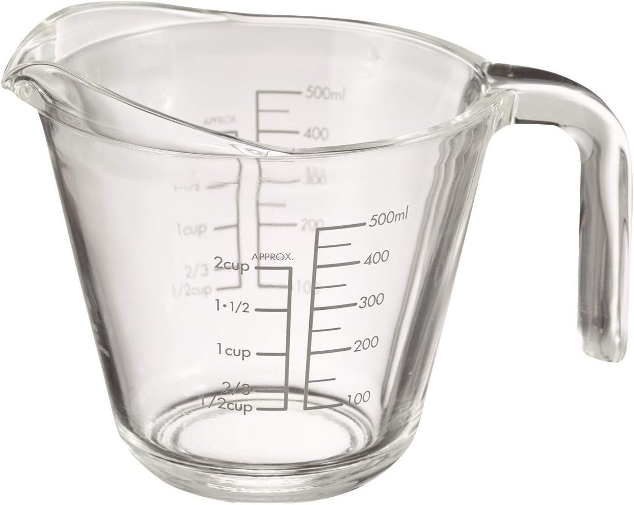 HARIO(ハリオ) メジャーカップ・500 実用容量500ml グレー 耐熱ガラス 日本製 MJP-500-GR