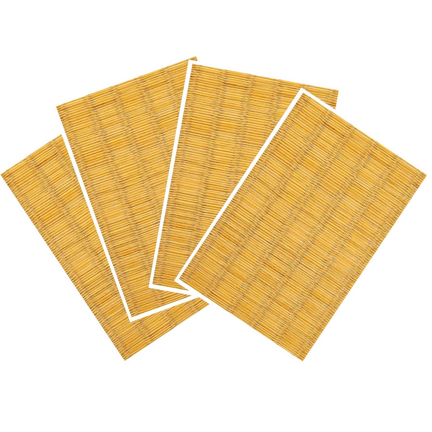 コモライフ 畳のお直しシート 茶色 4枚入 (12×8cm) 畳 補修 シート シール 凸凹加工 カットOK ゴザ 日本製