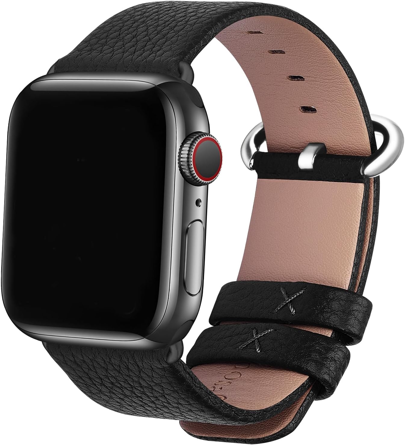 アップルウォッチ バンド 本革 for Apple Watch 49/46/45/44/42mm(S3/2/1) ブラック | iWatch Ultra3-1,SE3-1,Series11-1に対応 あっふウォッチベルト レディース レザー かわいい