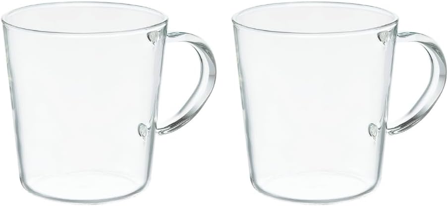 HARIO(ハリオ) ストレートマグ 2個セット 300ml コーヒー ティー グラス 電子レンジ・食洗器OK 耐熱ガラス 日本製 SRM-1824