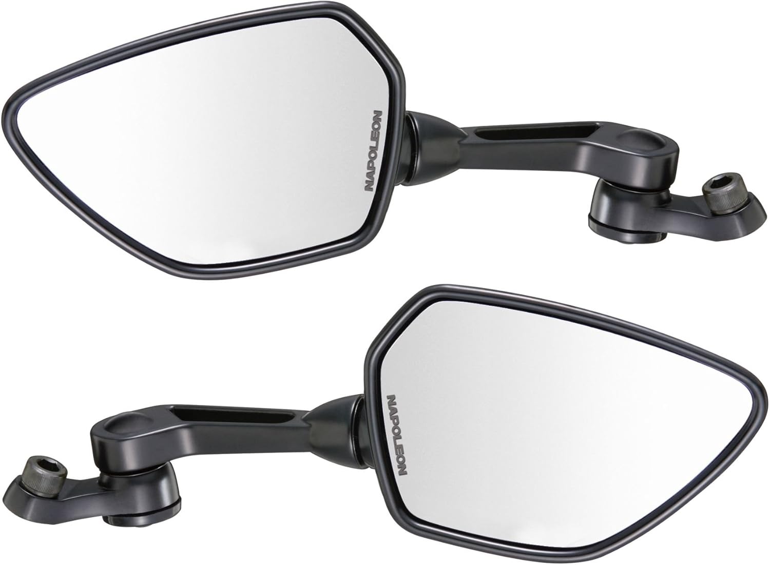 タナックス(TANAX) バイクミラー ナポレオン シャークミラー アルミ鏡 左右2本セット (正・逆ネジボルト付) 10mm ブラック AOS-104-BB