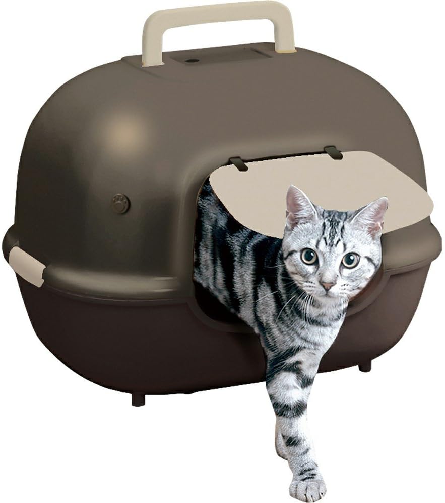 アイリスオーヤマ 猫トイレ フルカバー 脱臭ワイド ブラウン WNT-510