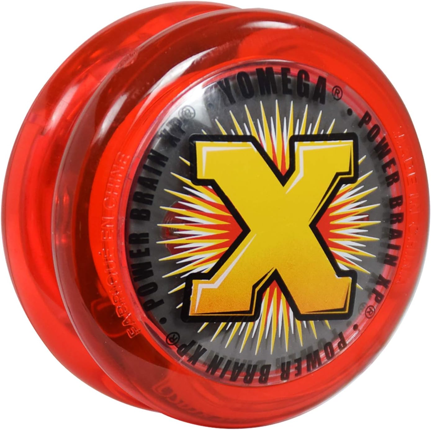 Yomega Power Brain XPヨーヨー ベアリング 子供 初心者 中級者 競技用 自動戻し 手動戻し 備用ストリングス2本付き (レッド)