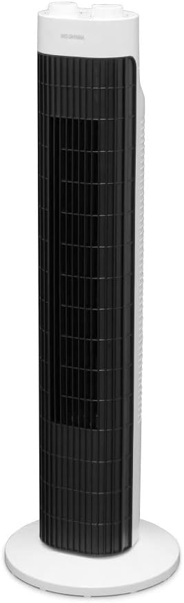 【節電対策】 アイリスオーヤマ 扇風機 タワーファン スリム 左右自動首振り パワフル送風 風量3段階 タイマー付き メカ式 ホワイト TWF-M73