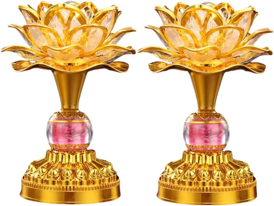 蓮華灯 蓮花 仏壇 神前用灯籠 蓮の花 光る蓮の花 仏花 ロータス 蓮華 2個セット USB はすはな インテリア照明 お盆 仏具 仏壇 仏前 法事 法要 お彼岸 葬式 命日 霊前灯 (金02(2個セット）)