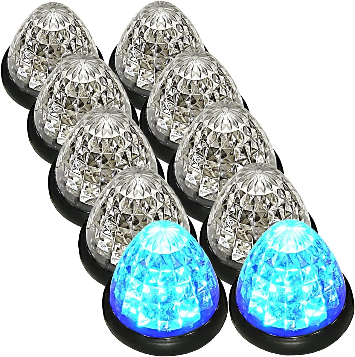 Customize トラック用 マーカーランプ サイドマーカー 16LED 24V 汎用 ブルー | LEDマーカー, 10個セット, 青