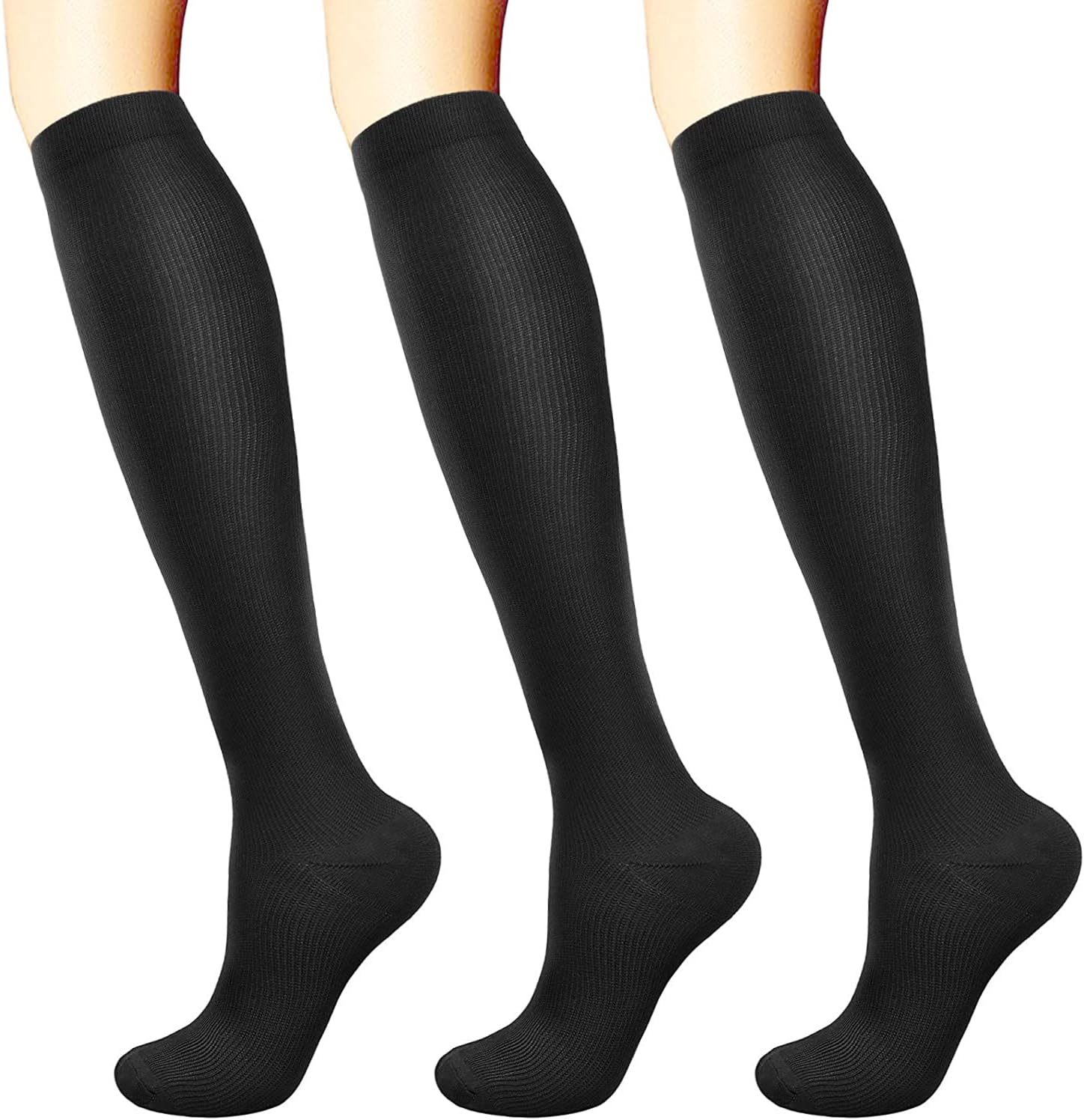 [MOOKISOO] 専門家監修 程よい引き締め 着圧ソックス 3足組 ハイソックス ビジネスソックス 靴下 ひざ下ソックス サイクリング ランニング 加圧 圧着、スポーツソックス メンズ 男女兼用 レディース ソックス 弾性ソックス 大きいサイズ