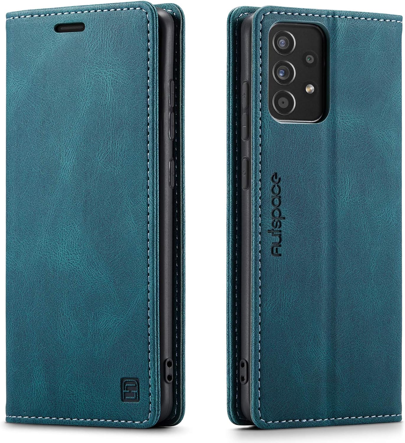 ギャラクシー A53 5G ケース 手帳型 SC-53C 手帳型ケース SCG15 ケース a53 5g ケース スマホケース RFID 磁気防止 スキミング防止 マグネット式 スタンド機能 ストラップホール付き 薄型 (Galaxy A53 5G対応) ターコイズ