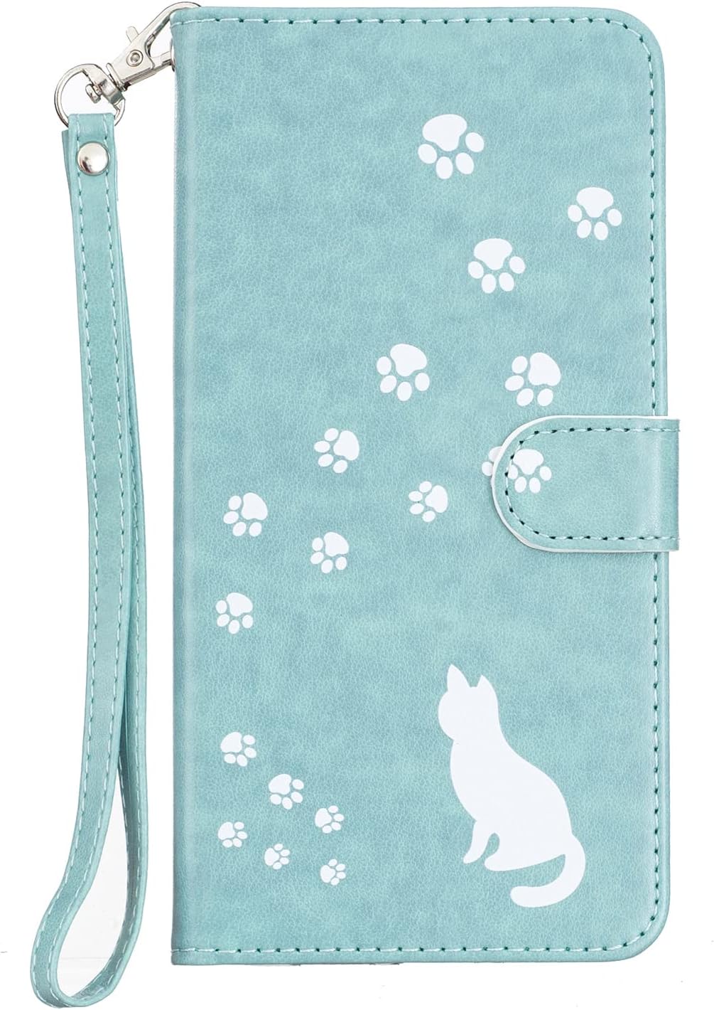 Sony Xperia 10 IV SOG07 SO-52Cケース手帳型 エクスぺリア 10 IV SOG07 SO-52C ケース カバー 手帳型 猫ちゃん 可愛いストラップ付き スタンド機能付き 財布型 スマホカバー マグネット付き カード収納 耐衝撃 全面保護 高級PUレザー 手触りがいい 高質感 汗や指紋防止 マット感 薄型 軽量 (Xperia 10 IV（SOG07/SO-52C), A5-グリーン)