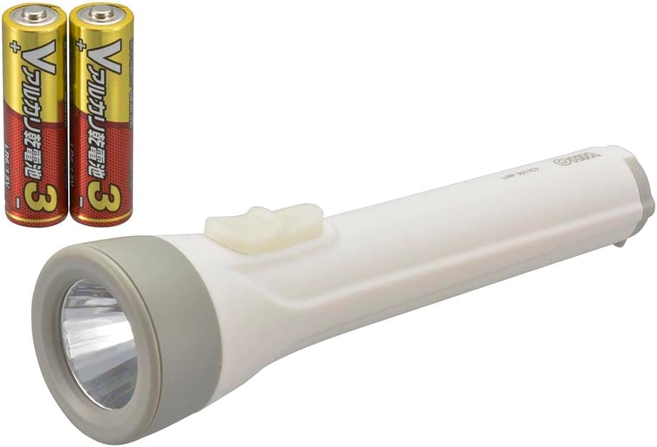オーム電機 LED懐中ライト 懐中電灯 常備灯 単3形乾電池×2本付き 110ルーメン LHPー3211C7 08-0922 OHM