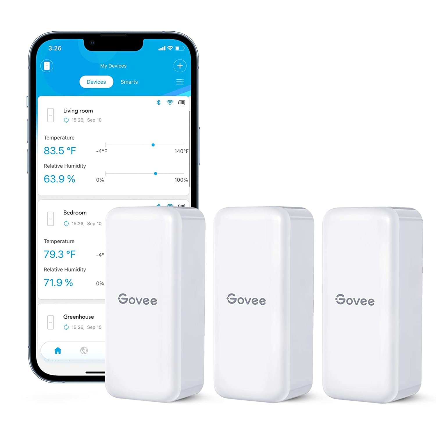 Govee Bluetooth 温湿度計 デジタル 高精度 センサー3個