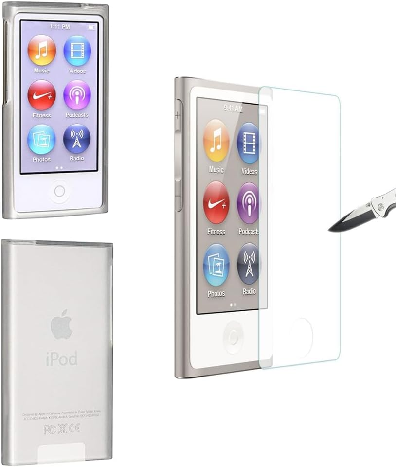 【2点セット】に適用する Apple iPod Nano 7 8 8th 8G 第 7 世代第 8 世代ソフトクリア TPU 保護スキンケースカバー + 液晶保護フィルム (両面保護)