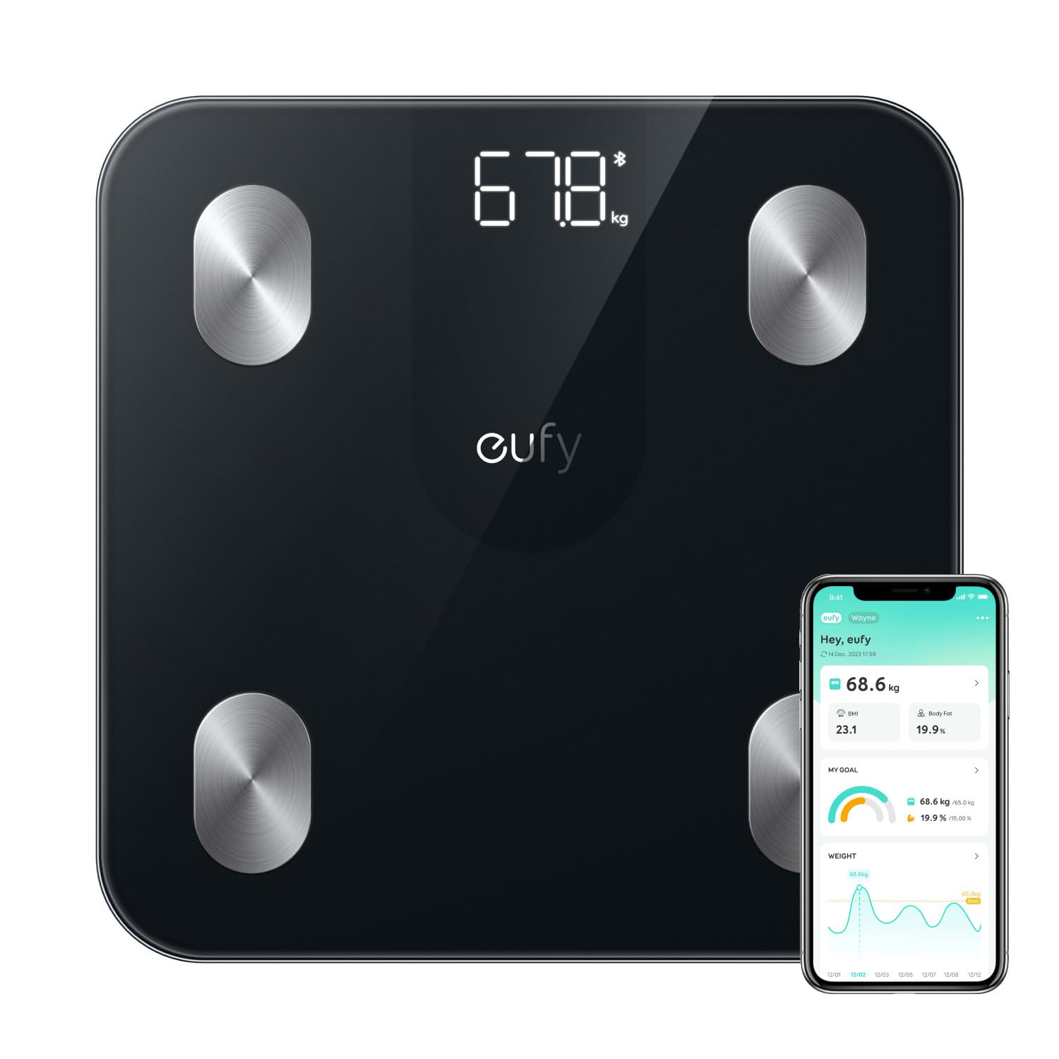 Anker Eufy (ユーフィ) Smart Scale A1 ブラック
