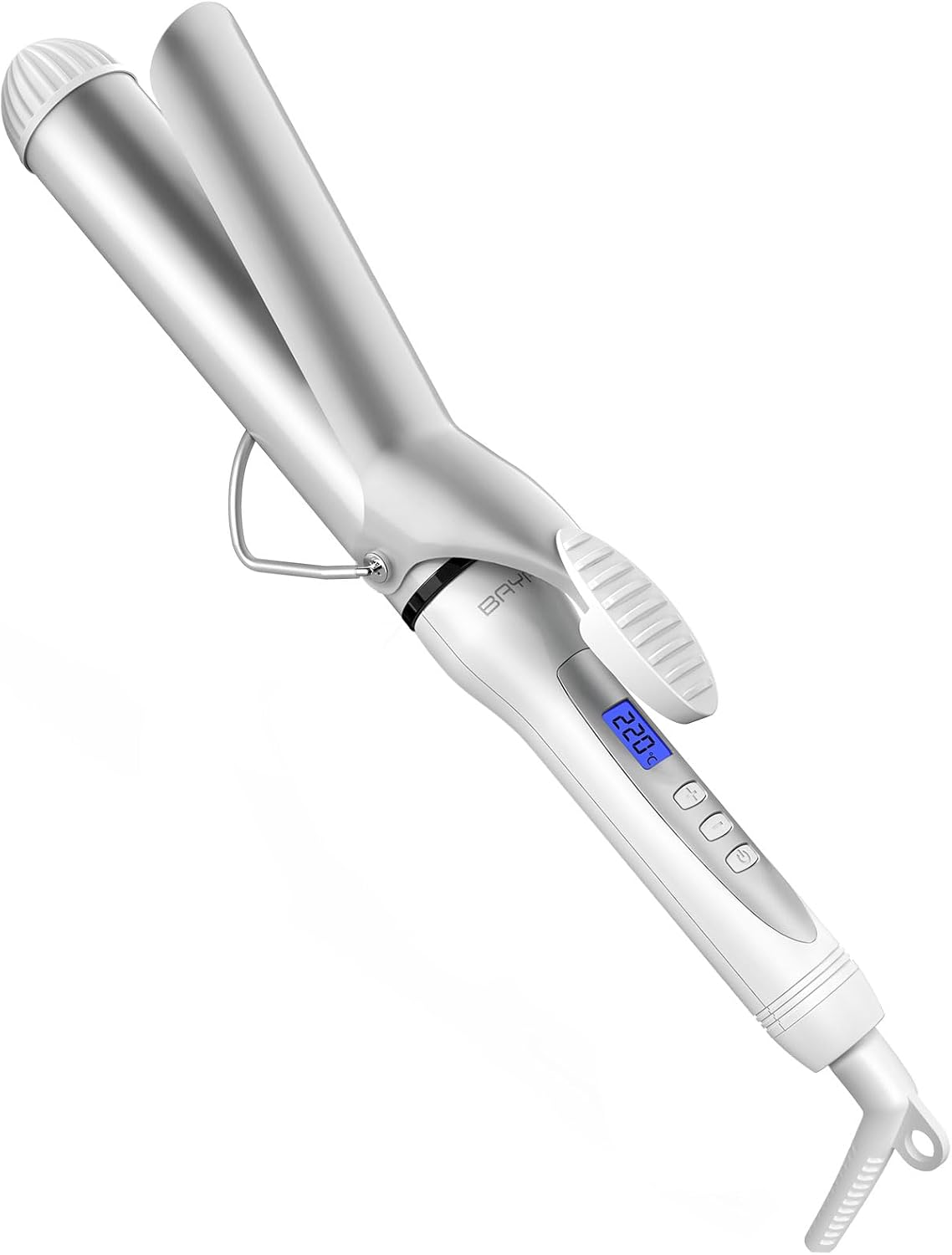 BAYATA コテ ヘアアイロン 38mm カール アイロン ロングヘア 25段階温度調節 100℃～220℃調節可能 100V-240V海外対応 | プロ仕様 初心者向け 60分自動オフ ロングパイプ 韓国風巻き髪