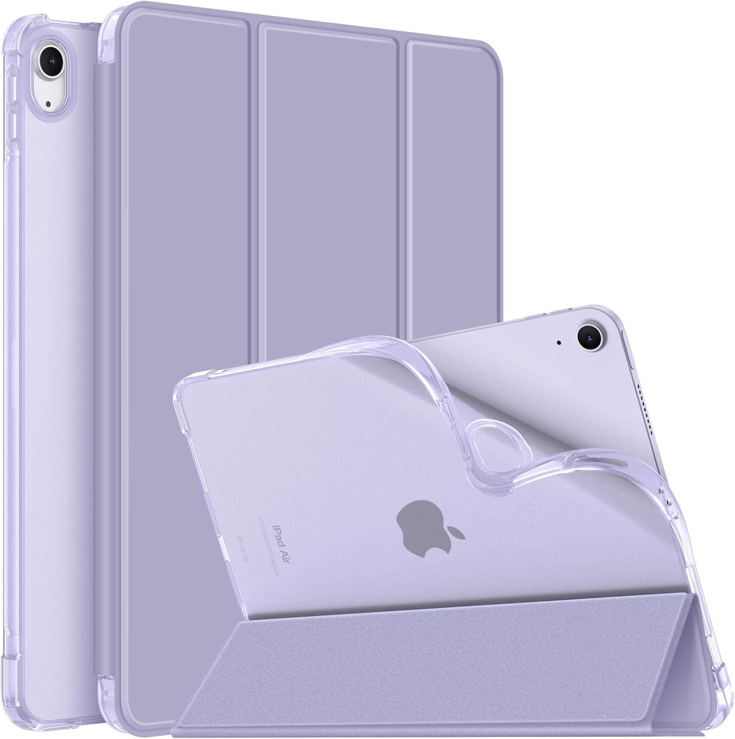 Fintie iPad Air 11インチ ケース M4/M3/M2/Air 5/4 10.9インチ 半透明ソフトバックカバー(ライラックパープル)