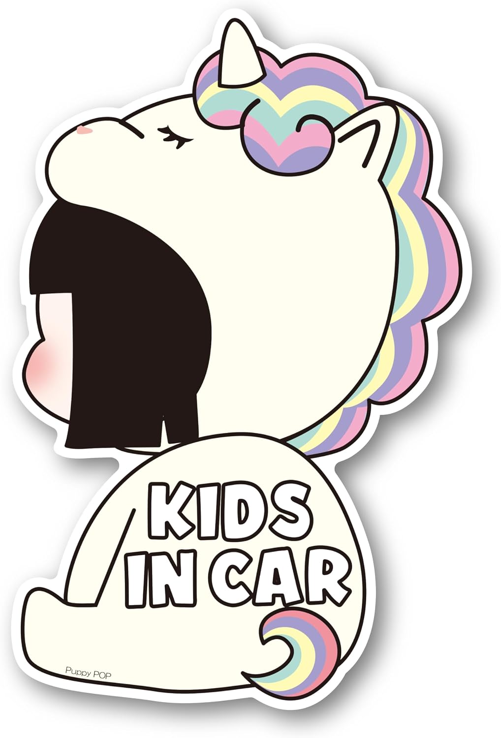 【Puppy POP】 カーマグネットステッカー KIDS IN CAR キッズインカー 子供が乗っています KIDS ON BOARD キッズオンボード カー用品 【KIDDY POP GIRL-A】