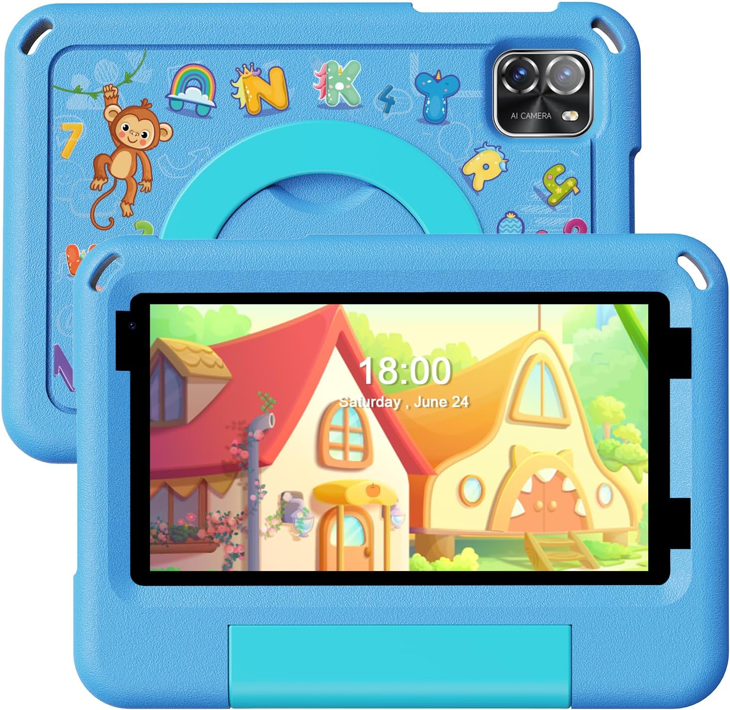 子供用 AndroidタブレットWi-Fiモデル 、キッズタブレット7インチ、8コア CPU、64GB+1TB TF拡張 | TAB 7 Pro アンドロイド キッズスペース & YouTube Kids 対応 数千点の知育アプリが使い放題､1.8Ghz､3500mAh Type-C充電､男/女の子 誕生日プレゼントクリスマス 卒業ギフト（ブルー）