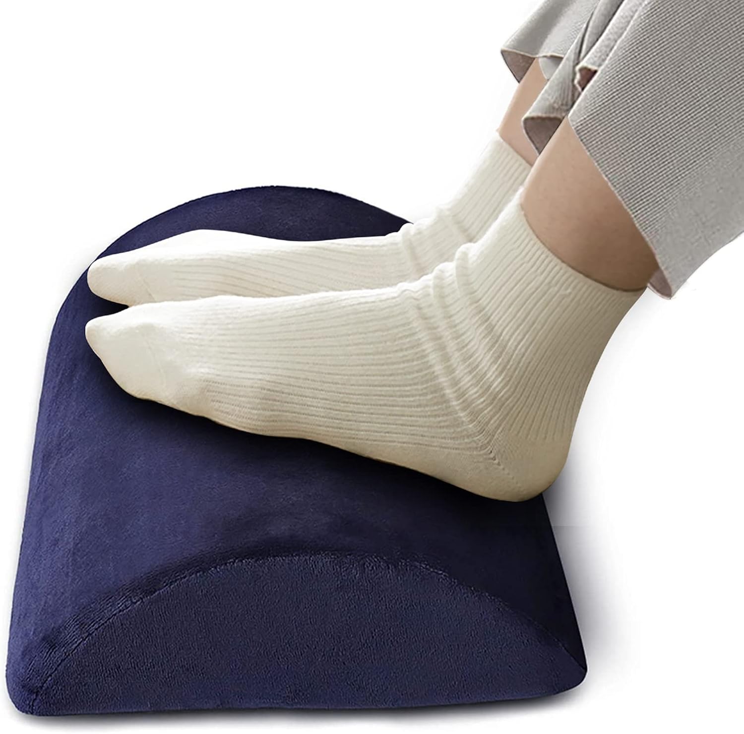 足枕 フットレスト 足置き 半円ロングマクラ あしまくら 低反発ウレタンピッロー 足まくら 足用クッション 足休め サポート 体圧分散 膝枕 首枕 家庭 オフィス