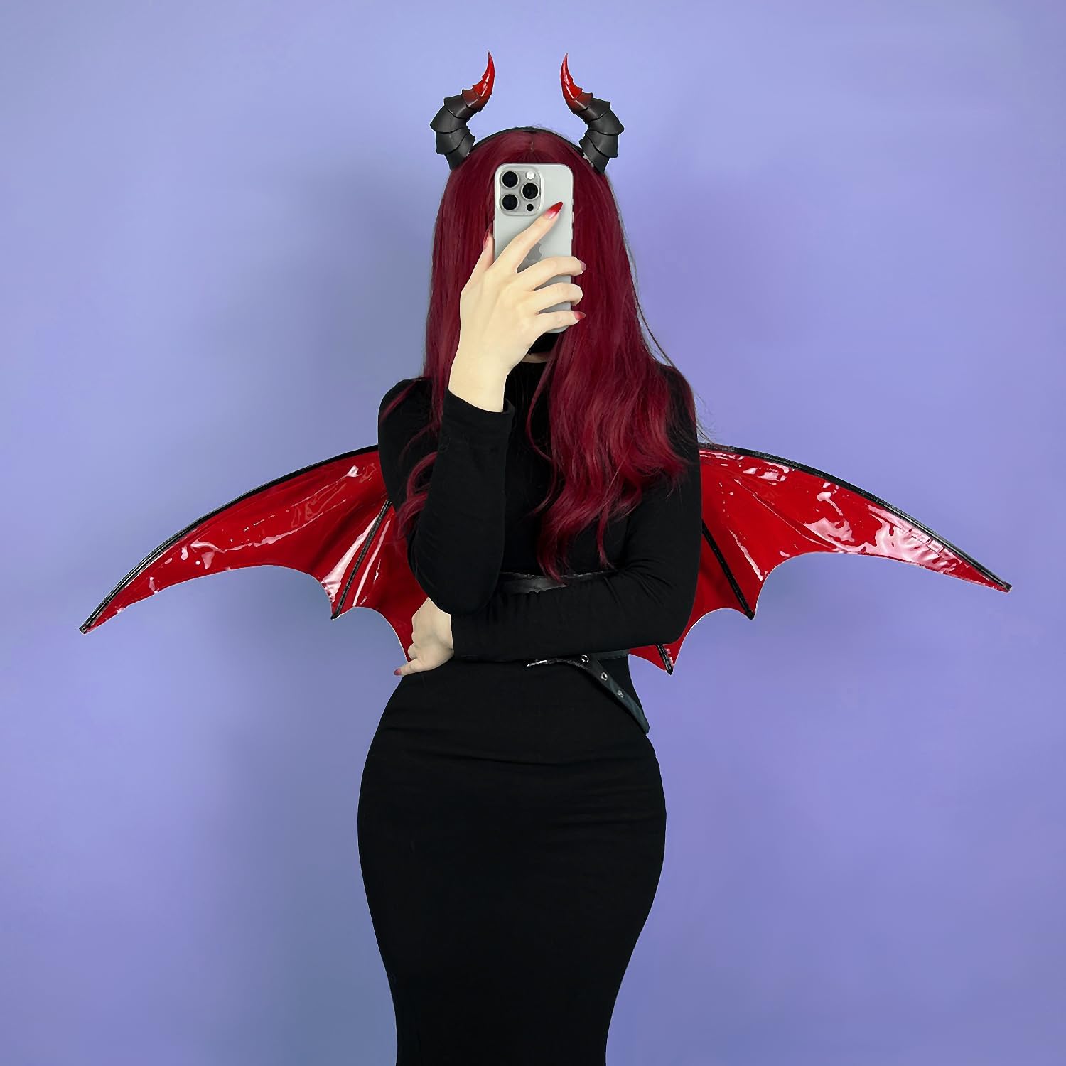 [KORURACLUB] 悪魔 羽 蝙蝠 翼 コスプレ 羽根 PUレザー ハロウィン 破れにくい 妖精の羽 衣装 服飾アクセサリー コスプレ衣装用 魔界の翼 約長115cm
