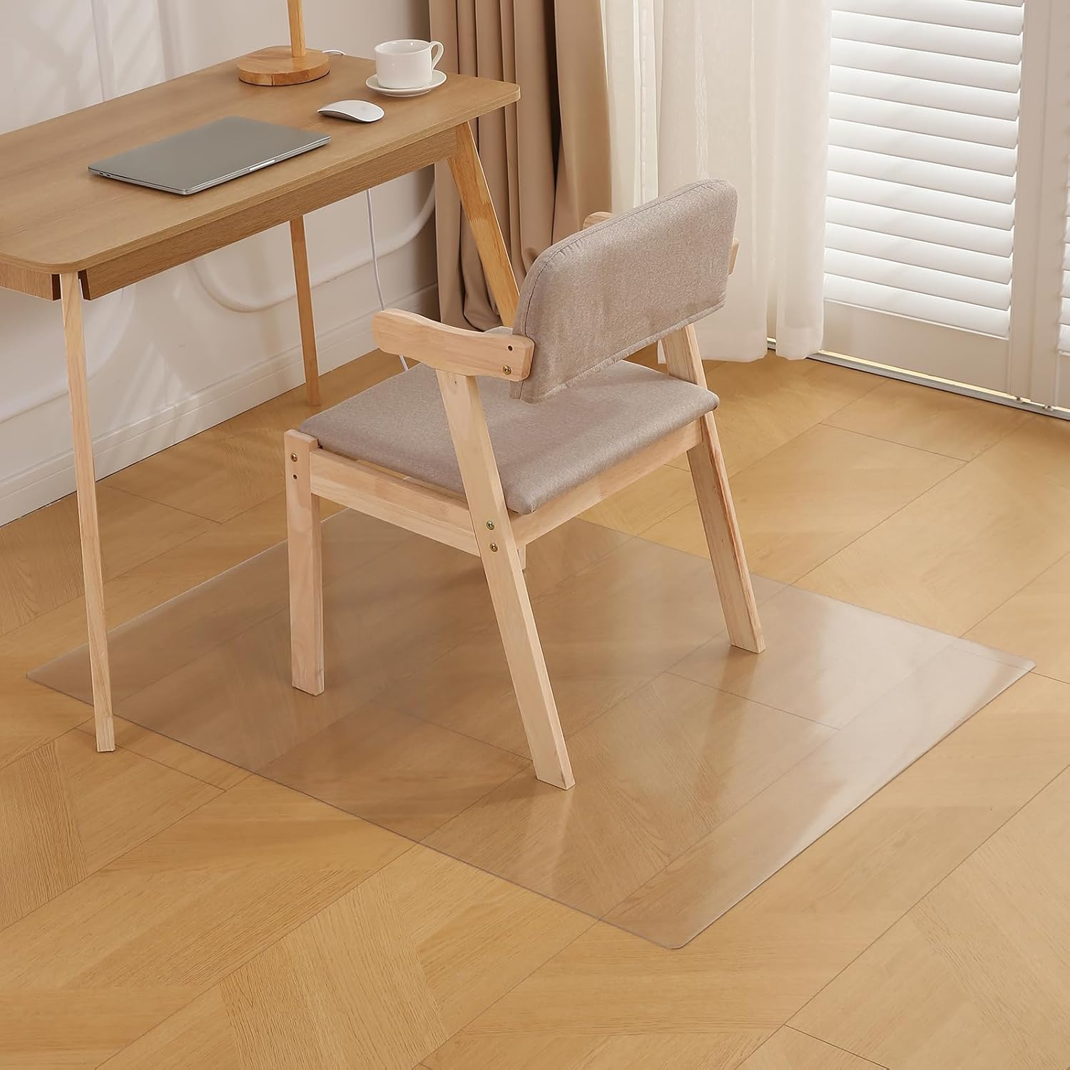 チェアマット 透明 エンボス加工 80×100cm 厚さ1.5mm PVC 床保護マット チェアマット カーペットプロテクターマット 大型デスク足元マット テーブルマット 床傷防止 食卓/フロア/畳/机下/椅子/床暖房対応