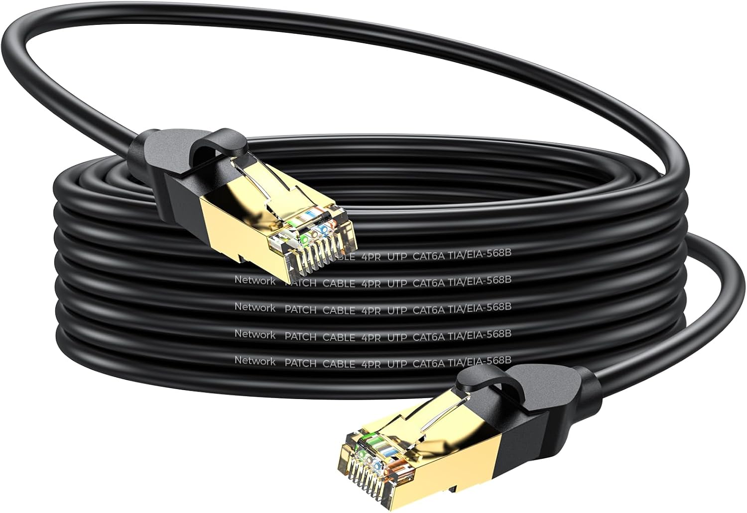 LANケーブル 30m CAT6A カテゴリ6 高速 ランケーブル PoE対応 26AWG 550MHz 10Gbps/ギガビット対応 CAT6準拠 RJ45金メッキコネクタ 爪折れ防止 耐候性 家庭/オフィス/ゲーム機用 屋内屋外用 ブラック