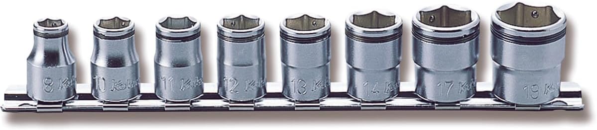 Koken 山下工業研究所 コーケン 3/8(9.5mm)SQ. ナットグリップソケットレールセット 8ヶ組 RS3450M/8