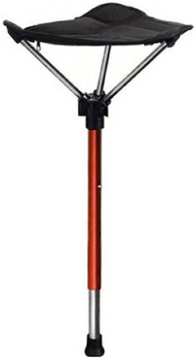 アウトドアチェア 1本足タイプ 3段階 高さ調節 折りたたみ コンパクト ベーシック ポータブルスツール (Red)